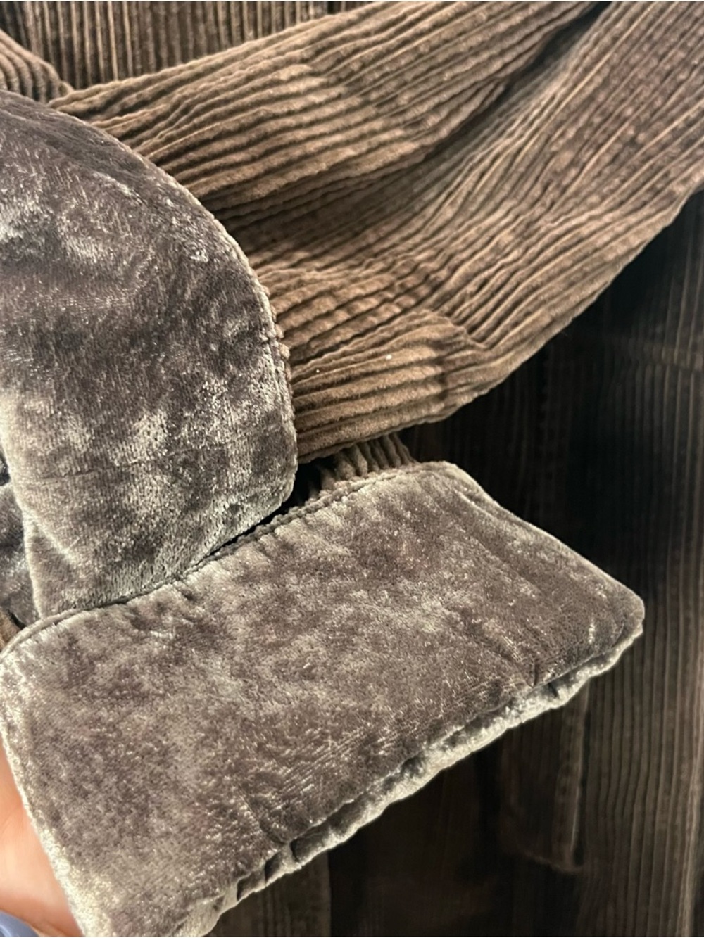 J.Jill Women Brown Corduroy Button-Front Jacket with Velvet Trim Size Medium - Picture 3 of 14